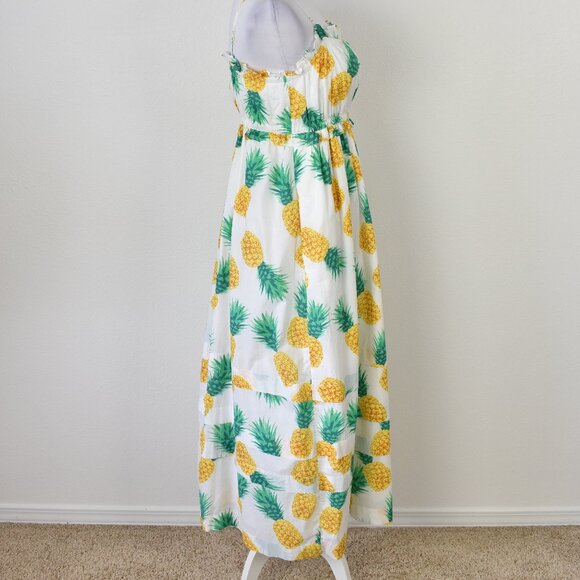 J. Crew Pineapple Squareneck Ruffle Maxi Dress - 2 - Picture 6 of 8